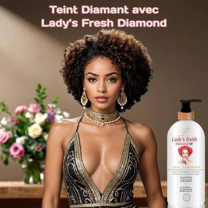 LADY'S FRESH DIAMOND – Lait Corporel Éclaircissant & Hydratant