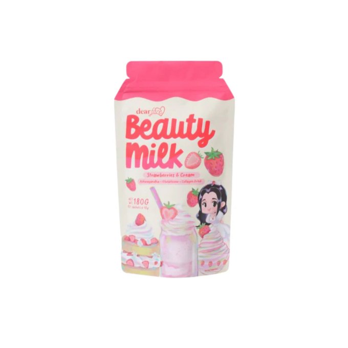 Beauty Milk Strawberries And Cream - Ashwagandha + Glutathione + Collagen Drink